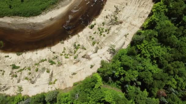 Aerial Vertical Top View Overlooking Big Bend Lookout Arrowhead Provincial — Stock Video