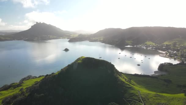 Whangarei Huvuden Antenn Panorama Toppar Och Kustlandskap Northland Nya Zeeland — Stockvideo