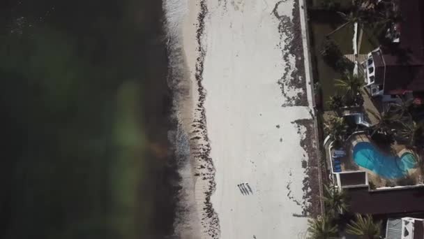 Csodálatos Fehér Homokos Strand Üdülőhely Watamu Beach Kenya Aerial Top — Stock videók