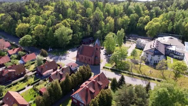 Air View Seaside Resort Village Buildings Juodkrante Curonian Spit Litva — Stock video