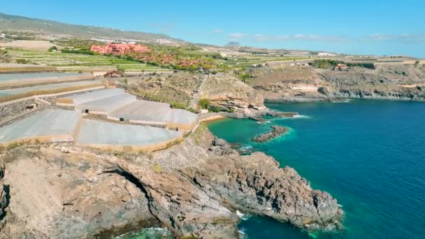 加那利群岛Tenerife Abama 海滩的空中景观 — 图库视频影像