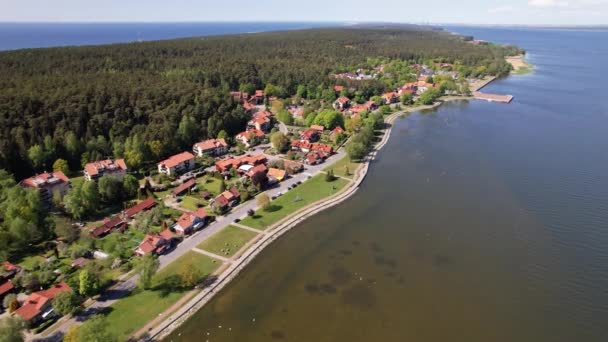 Air View Seaside Resort Village Juodkrante Curonian Spit Litva — Stock video