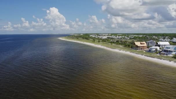 Letecký Snímek Plážových Domů Pobřeží Floridy — Stock video