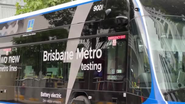Kollektivtrafik Med Den Senaste Tekniken Högkvalitativ Och Hög Kapacitet Brisbane — Stockvideo