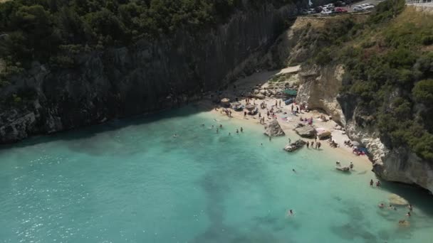 Zakynthos Tourist Destination Xigia Sulfur Beach Greek Island Ionian Sea — Stock Video