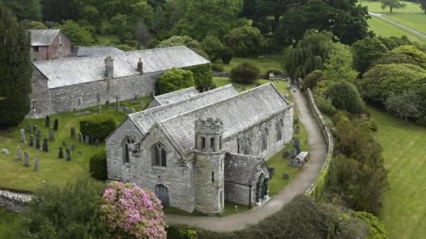 Kamienne Budowle Kościoła Parafialnego Boconnoc Kościół Protestancki Kornwalii Anglia Wielka — Wideo stockowe