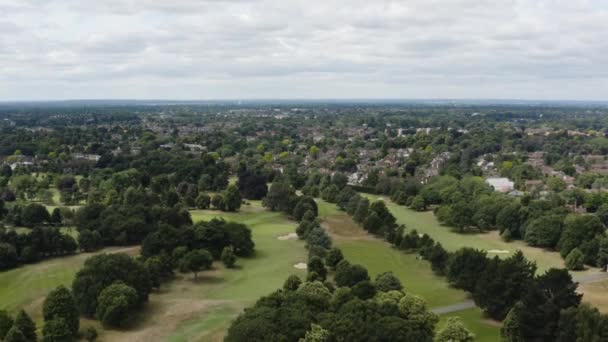 Vue Aérienne Des Arbres Verts Golf Richmond Park Londres Angleterre — Video