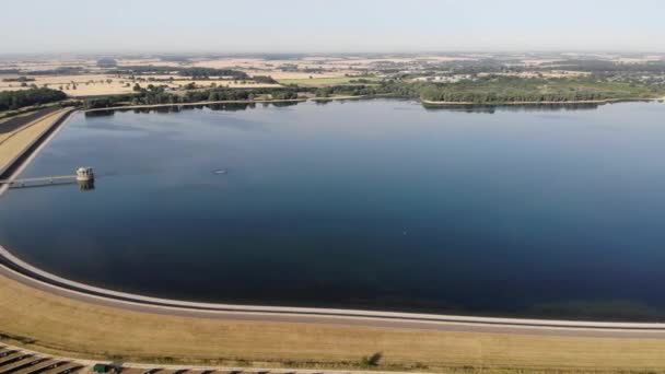 Drone Shot Grafham Reservoir Cambridgeshire Велика Британія — стокове відео