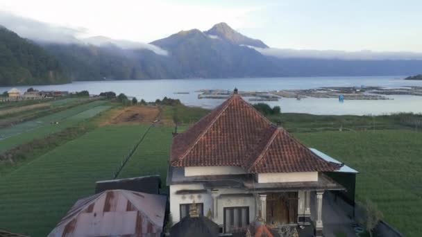 Batur Gölü Aktif Volkan Dağı Bali Endonezya — Stok video