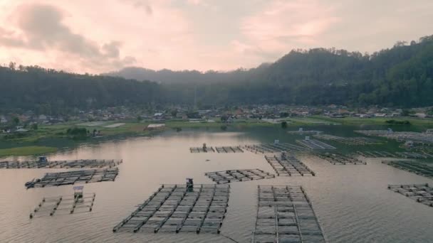 Lago Batur Volcán Activo Monte Bali Indonesia — Vídeos de Stock