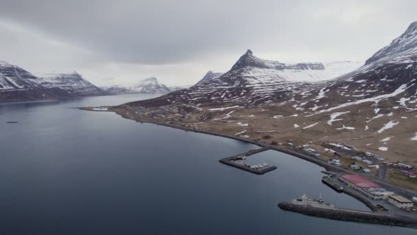 Vista Aérea Costa Oeste Iftafjrur Westfjords Islândia Savkurhreppur — Vídeo de Stock