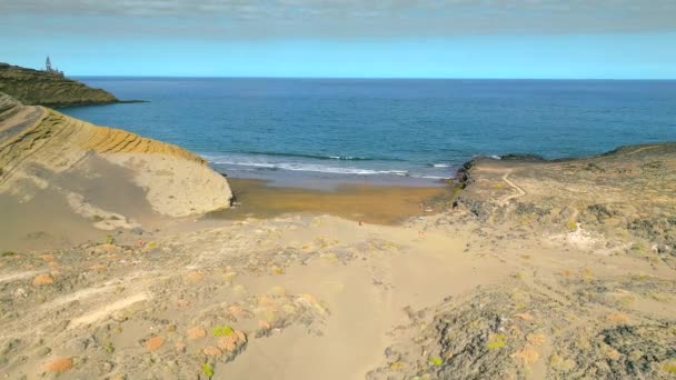 Vue Aérienne Plage Pelada Réserve Naturelle Protégée Tenerife Îles Canaries — Video