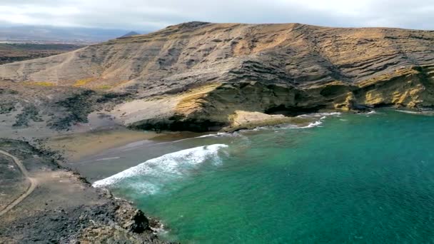 Flygfoto Över Pelada Beach Skyddat Naturreservat Teneriffa Kanarieöarna Drönarskott — Stockvideo