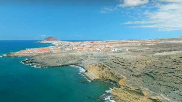 Vue Aérienne Medano Depuis Réserve Naturelle Protégée Montaa Pelada Tenerife — Video