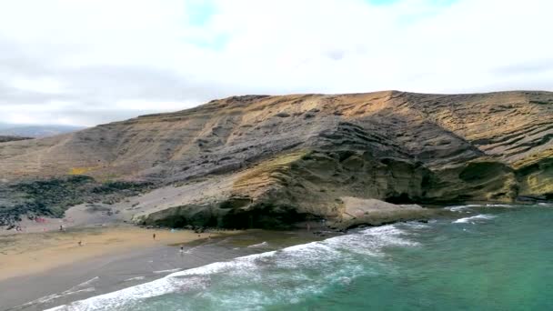 Luftaufnahme Vom Strand Pelada Naturschutzgebiet Auf Teneriffa Kanarische Inseln Drohnenschuss — Stockvideo