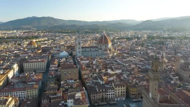 Spektakulär Etablering Skott Florens Duomo Vacker Soluppgång Italien — Stockvideo