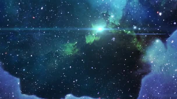 Vesmír Modrými Mlhovými Mraky Přibližuje — Stock video