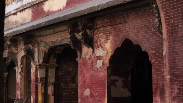 Відео Показує Стародавню Стіну Мечеті Вазір Лахорі Пакистан — стокове відео