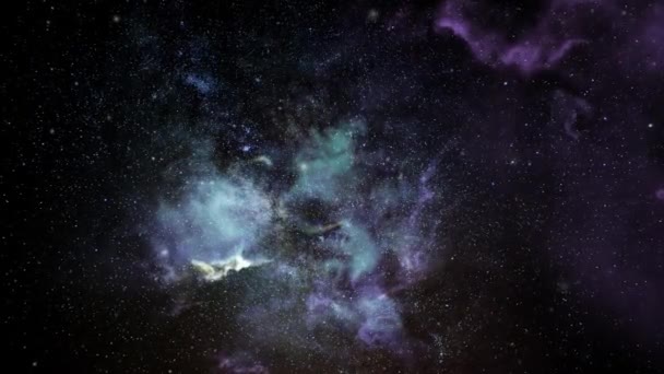 Nubi Nebulosa Che Muovono Galleggiano Nell Universo — Video Stock