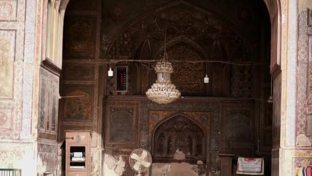 Video Del Interior Mezquita Masjid Wazir Khan Que Cuenta Con — Vídeos de Stock