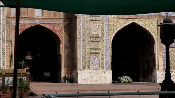 Video Vackra Archway Grindar Masjid Wazir Khan Moskén Lahore Pakistan — Stockvideo