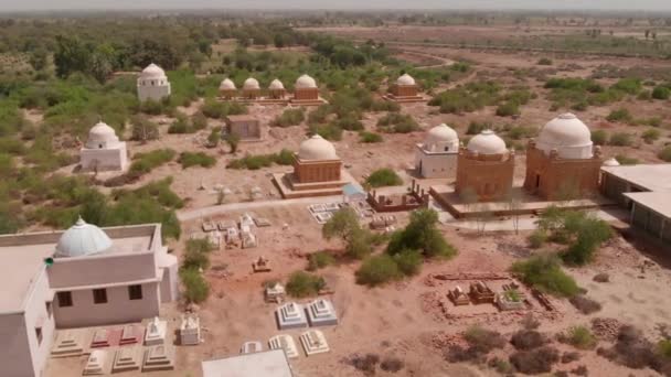 Nagranie Dronów Sindh Pakistanie Pokazuje Liczne Groby Cmentarzu Chitorri — Wideo stockowe
