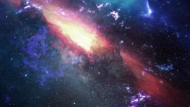Una Nebulosa Roja Medio Del Universo — Vídeo de stock
