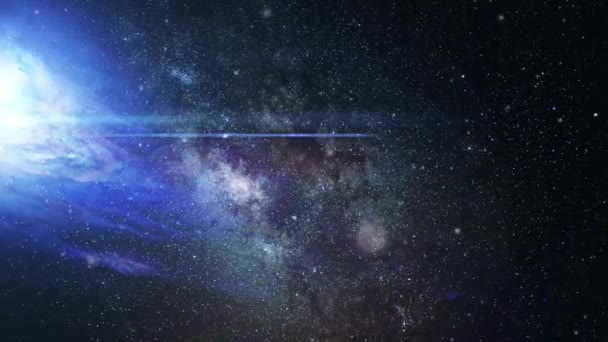 4K星系在黑暗的宇宙中漂浮 — 图库视频影像