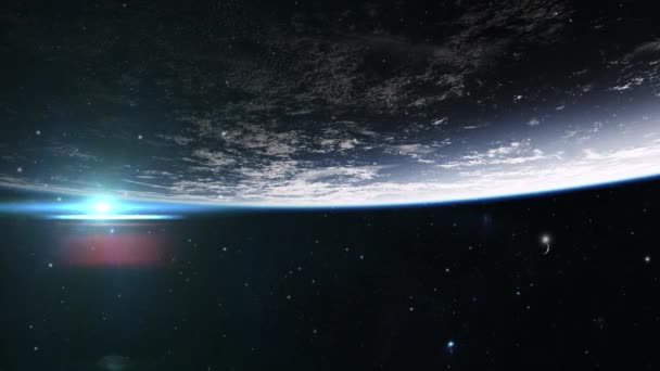 Поверхность Планеты Земля Против Темной Вселенной — стоковое видео