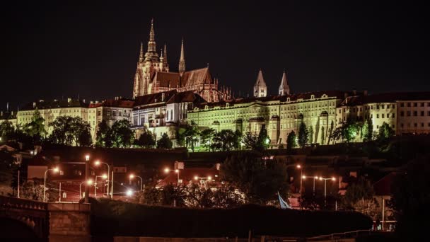 Castello Praga Con Cattedrale San Vito Cima Alla Collina Lasso — Video Stock
