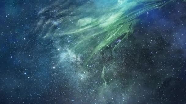 Vedere Suprafeței Norului Nebuloasă Verde Din Univers — Videoclip de stoc