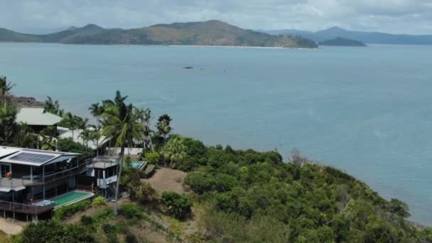 Privates Wohnhaus Auf Den Whitsundays Islands Australien Drohne Aus Der — Stockvideo