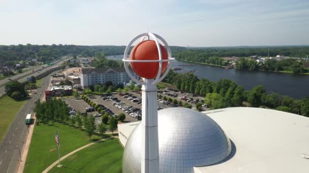 Salón Fama Del Baloncesto Springfield Massachusetts Con Primer Plano Del — Vídeos de Stock