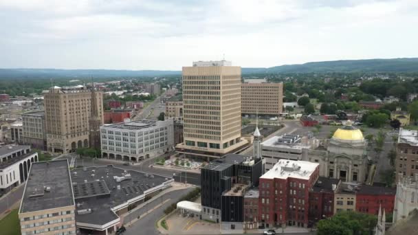 Utica New York Drone Video Pulling Out — Stock Video