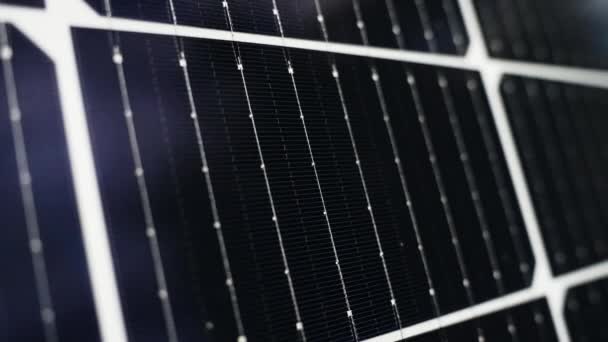 Detailní Záběr Solárního Panelu Technologické Zázemí Pro Komerční Reklamu — Stock video