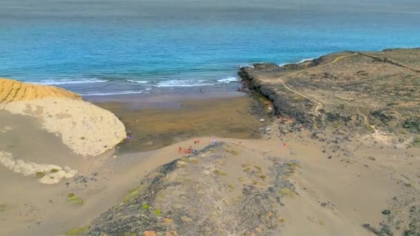 Vue Aérienne Plage Pelada Réserve Naturelle Protégée Tenerife Îles Canaries — Video