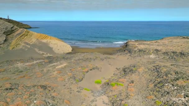 Vue Aérienne Plage Pelada Réserve Naturelle Protégée Tenerife Îles Canaries — Video