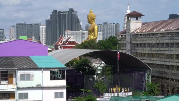 Grand Bouddha Bangkok Wat Paknam Phasi Charoen Coup Feu Verrouillé — Video