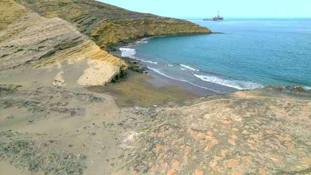 Повітряний Вид Пляжу Пелада Захищений Природний Заповідник Тенерифе Канарські Острови — стокове відео