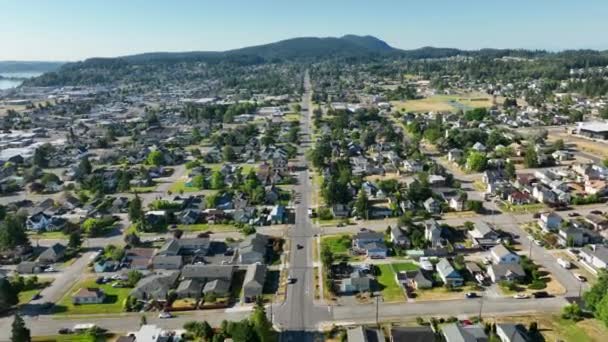 Flygfoto Över Anacortes Rutnät Hus Fyllda Med Träd — Stockvideo