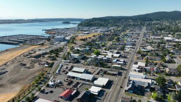 Drone Vista Anacortes Con Agua Distancia — Vídeo de stock