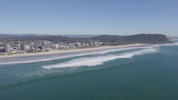 Küstenvorort Und Strand Vom Ozean Palm Beach Gold Coast Qld — Stockvideo