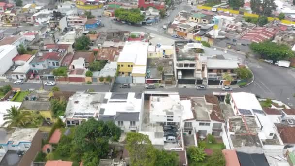 Aerial Uppifrån Skjuten Över Hustak Bostadshus Staden Santa Catarina Palopo — Stockvideo