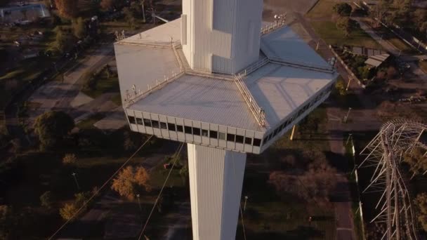 Geometrikus Torony Espacial Futuristic Architecture Buenos Airesben Légi — Stock videók