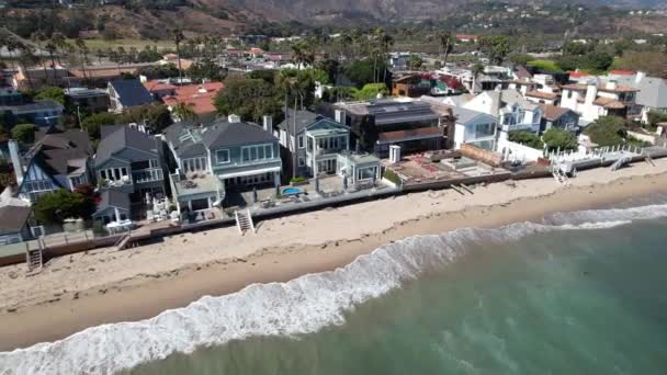 Des Maisons Million Dollars Bordent Plage Malibu Californie Sud Vue — Video