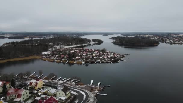 Imagens Aéreas Sobre Bela Pequena Ilha Brandaholm Karlskrona Suécia Com — Vídeo de Stock