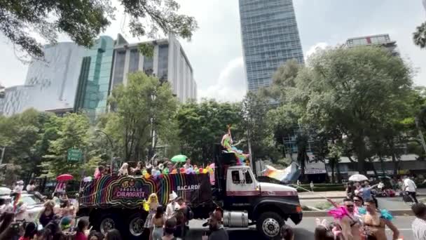 Video Von Teilnehmern Der Pride Parade Mexiko Stadt — Stockvideo