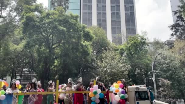 Gefilmtes Video Von Teilnehmern Der Pride Parade Mexiko Stadt Das — Stockvideo