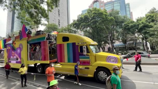 Video Von Menschen Die Die Pride Parade Mexiko Stadt Juni — Stockvideo
