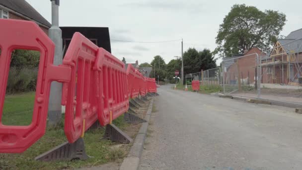 Lavori Stradali Chiusure Strada Campagna Inglese — Video Stock